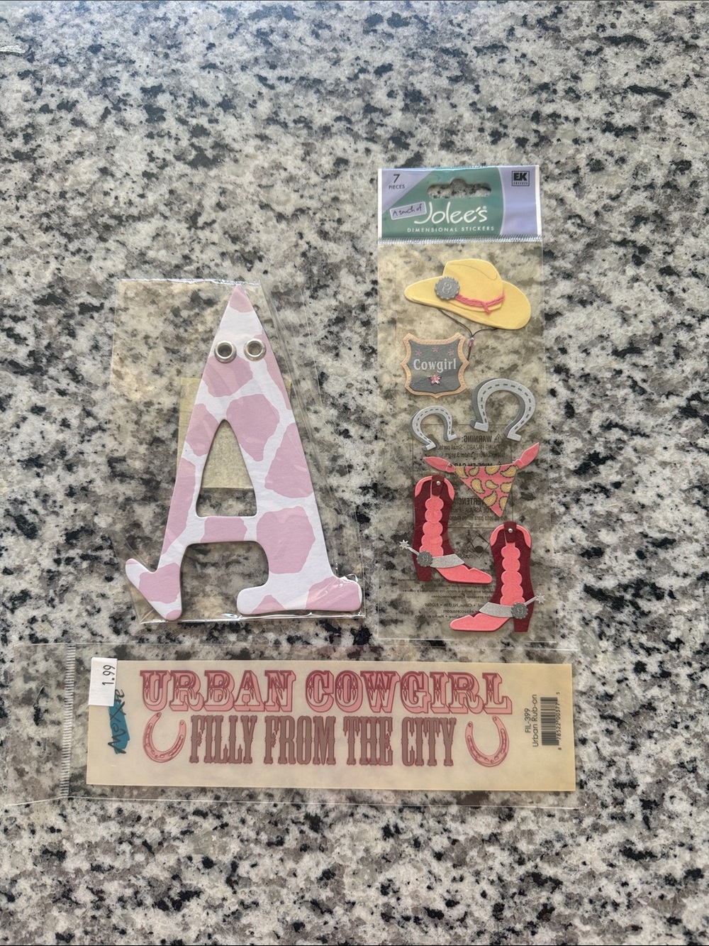 Scrapbooking Cowgirl Stickers Set